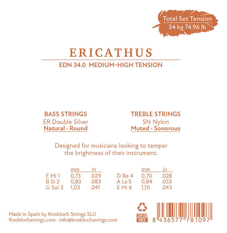 Knobloch Full Set ERITHACUS SN Nylon 34.0 Strings