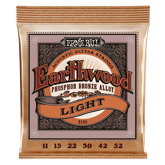 Ernie Ball Light Earthwood Phosphor Bronze Acoustic Guitar Strings 11-52