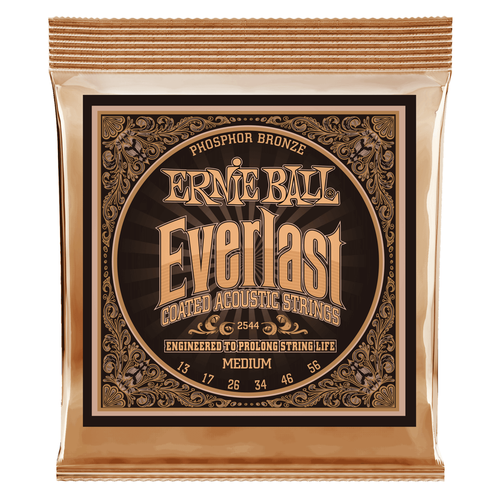 Ernie Ball Medium Everlast Coated Phosphor Bronze Acoustic Guitar Strings 13-56