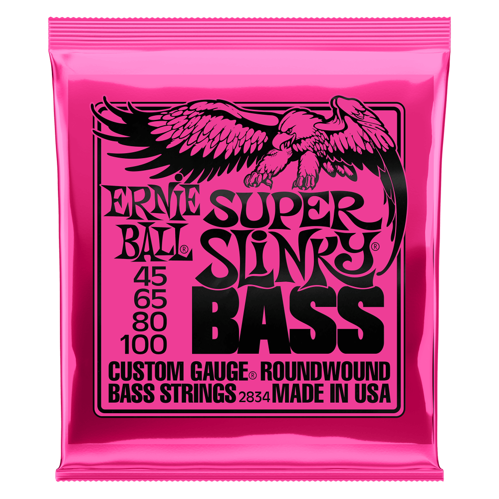 Ernie Ball Super Slinky Nickel Wound Electric Bass Strings 45-100