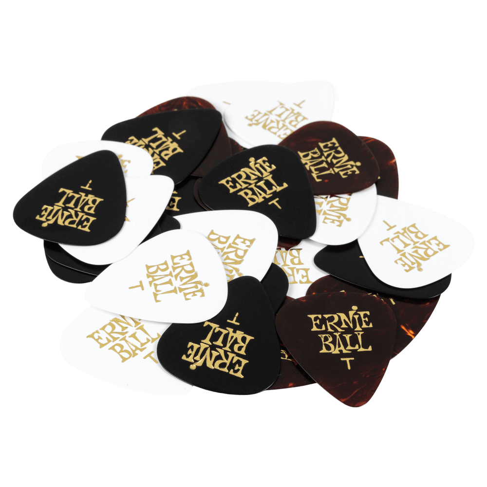 Ernie Ball Cellulose Guitar Picks - Thin Assorted Colors - 12 Pack