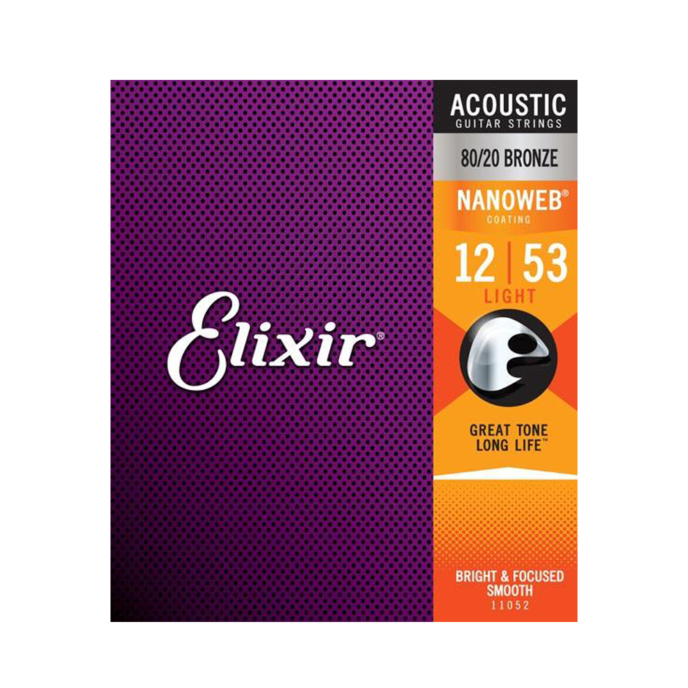 Elixir Acoustic Guitar Strings Nanoweb Coating - Light  12-53