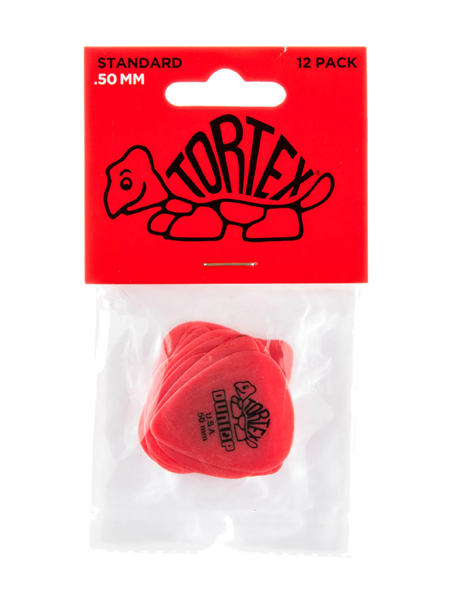 Dunlop Standard Tortex Picks - 12 Pack - Red - 0.50mm