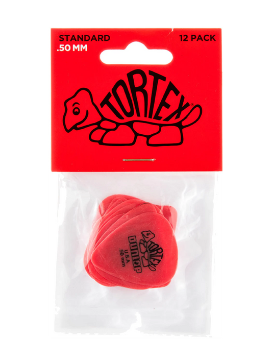 Dunlop Standard Tortex Picks - 12 Pack - Red - 0.50mm