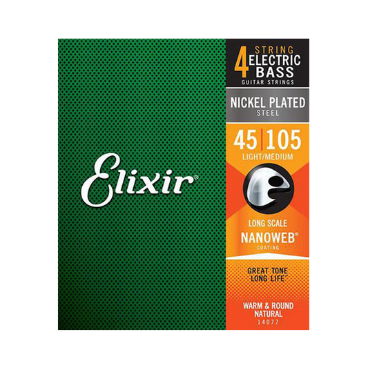 Elixir Bass Strings (4) Nanoweb Long Scale Super Light 45-105