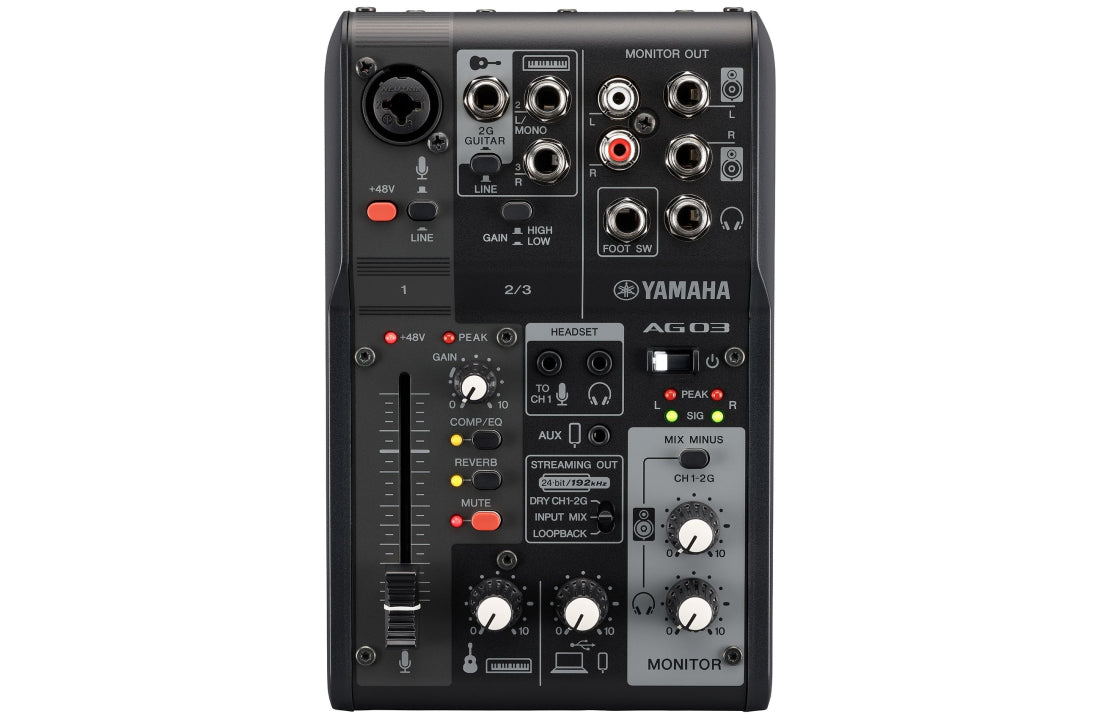 Yamaha AG03MK2 3-Channel Live Streaming Loopback Audio USB Mixer - Black