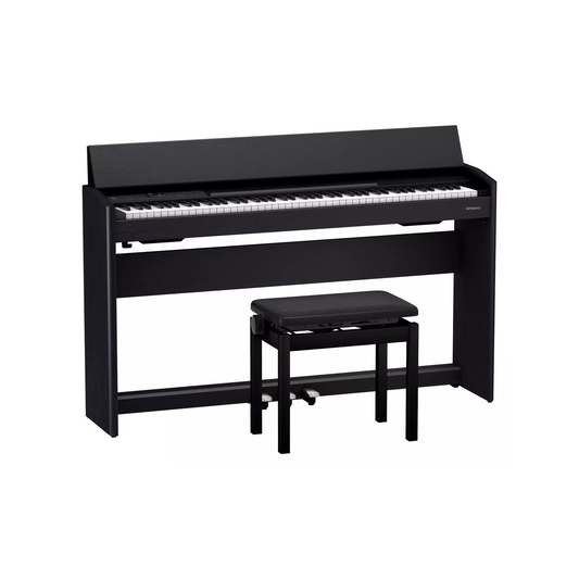 Roland F701 Digital Piano with Stand and Bench Charcoal Black
